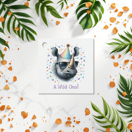 Cooler Rhino "Wild One" Geburtstag Geschenkanhänger