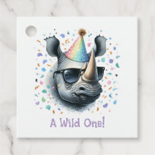 Cooler Rhino "Wilder Eins" Geburtstag Geschenkanhänger