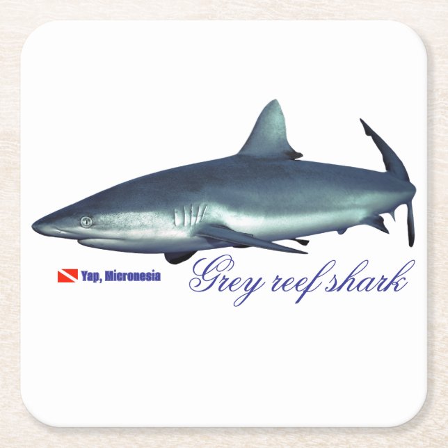 Cooler Riffhai Rechteckiger Pappuntersetzer (Vorderseite)