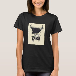 Cooler Rinderkopf mit Ranch für Tiere und Kühe L T-Shirt