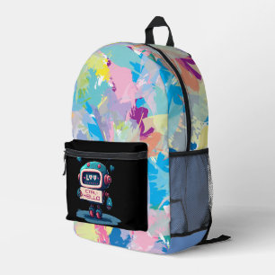 Cooler Roboter Hallo+STRG Technischer Stil Bedruckter Rucksack