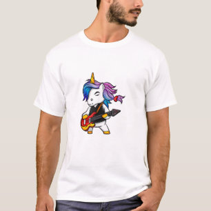 Cooler Rock-and-Roll-Einhorn mit Gitarre für Rock- T-Shirt