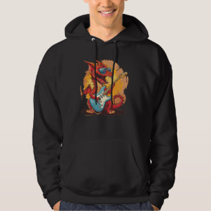 Cooler Rockdrache mit Sonnenbrille und Elektroscho Hoodie