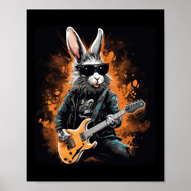 Cooler Rocker für Ostern und Gitarristen mit E Poster (Vorne)