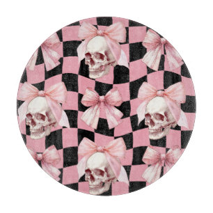 Cooler rosa Küchen-Skelett Halloween  Schneidebrett