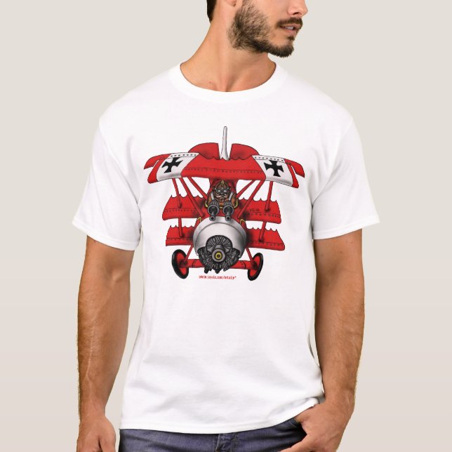 Cooler roter Baron-Flugzeug-T - Shirtentwurf T-Shirt (Vorderseite)