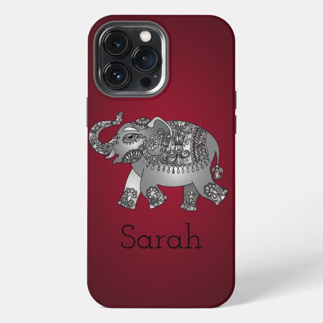 Cooler roter Elefant iPhone Hülle (Rückseite)
