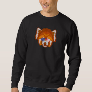 Cooler roter Panda, der eine Sonnenbrille aus der Sweatshirt