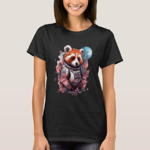 Cooler Rotpanda-Astronauten Moon Graphic Space Ani T-Shirt