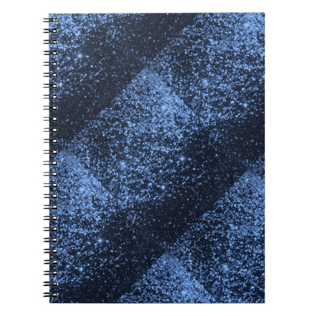 COOLER ROYBLAU SCHWARZ GLITZER HINTERGRUND NOTIZBLOCK (Vorderseite)