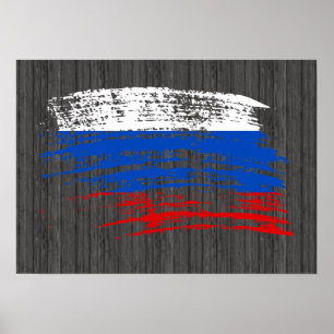Cooler russischer Flaggenentwurf Poster