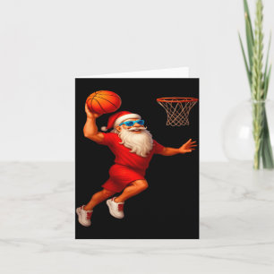 Cooler Santa Basketballspieler, der Weihnachten Ch Karte