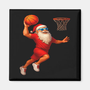 Cooler Santa Basketballspieler, der Weihnachten ta Magnet