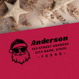 Cooler Santa in Sonnenbrille Spaß Retro-Rücksendea Gummistempel