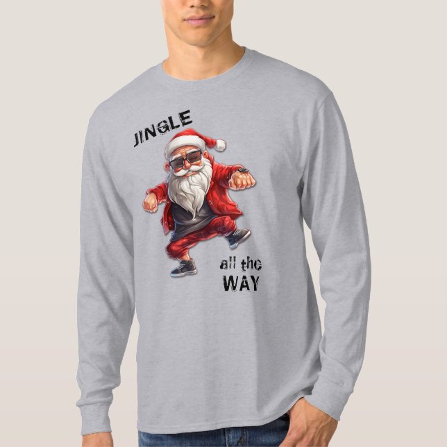 Cooler Santa Jingle Urlaub T-Shirt (Vorderseite)
