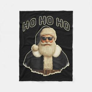 Cooler Santa mit schwarzer Sonnenbrille Grafik Fleecedecke