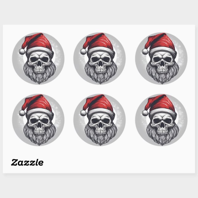 Cooler Santa Runder Aufkleber (Blatt)