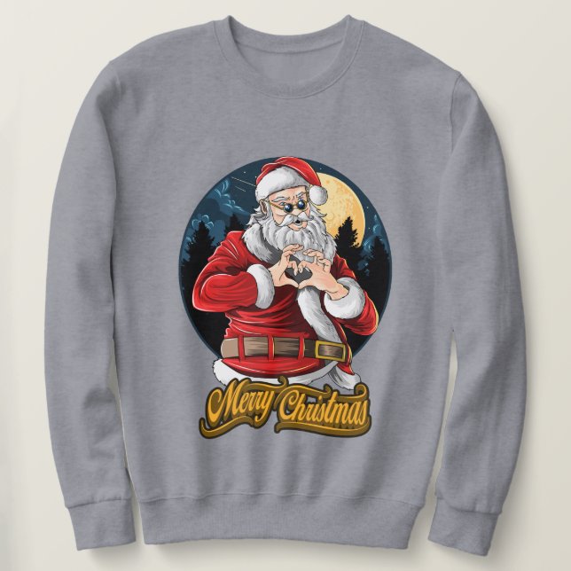 Cooler Santa Santa Santa Santa Sweatshirt (Design vorne)