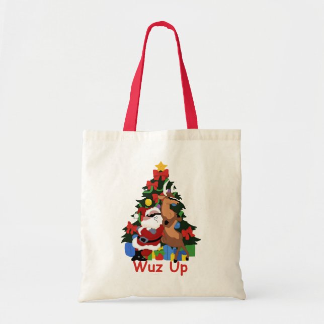 Cooler Santa und Reindeer Tote Bag Tragetasche (Vorne)