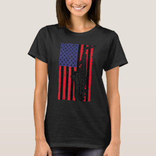 Cooler Saxophon für Männer Frauen Amerikanische Fl T-Shirt