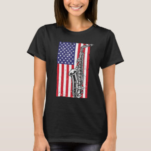 Cooler Saxophon für Männer Frauen Amerikanische Fl T-Shirt