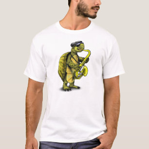Cooler Saxophone, der Schildkröte spielt T-Shirt