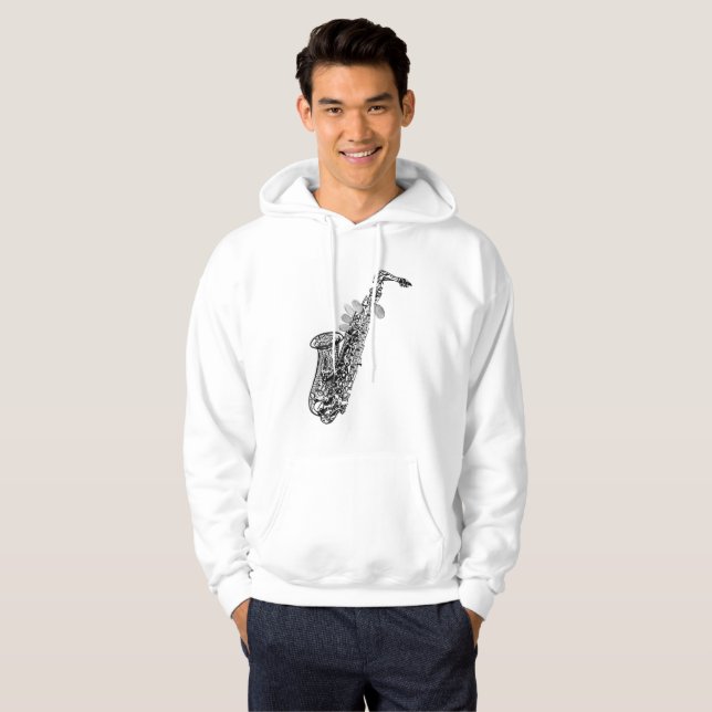 Cooler Saxophone Hoodie (Vorne ganz)