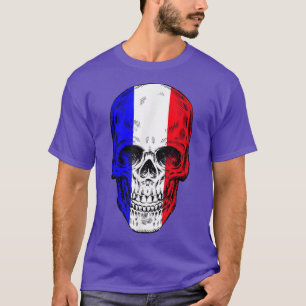Cooler Schädel mit französischem FlaggenT - Shirt