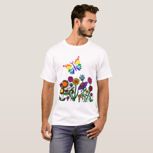 Cooler Schmetterling im Garten Natur Abstrakt T-Shirt