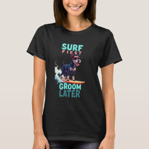 Cooler Schnauzer Surfhund T-Shirt