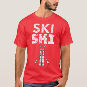 Cooler Schnee Winterurlaub Skifahrer Männer Wo T-Shirt