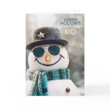 Cooler Schneemann mit Hut und Sonnenbrille