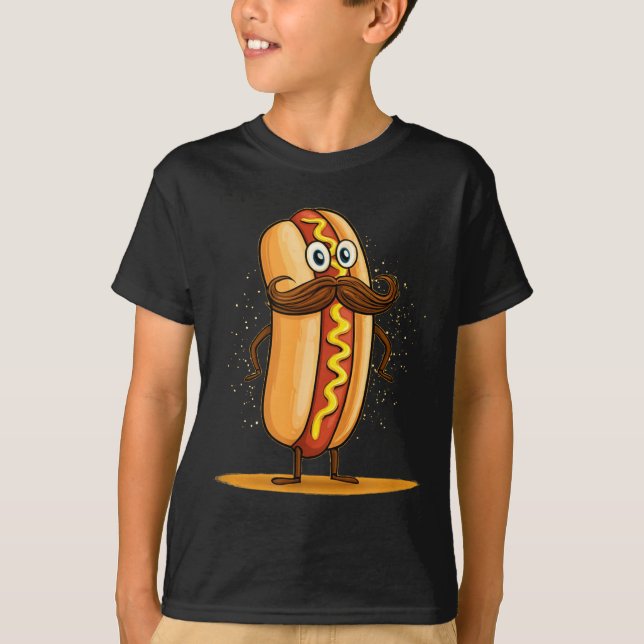 Cooler Schnurrbart Bart Hotdog Kostüm T-Shirt (Vorderseite)
