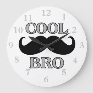 Cooler Schnurrbart Bro Große Wanduhr