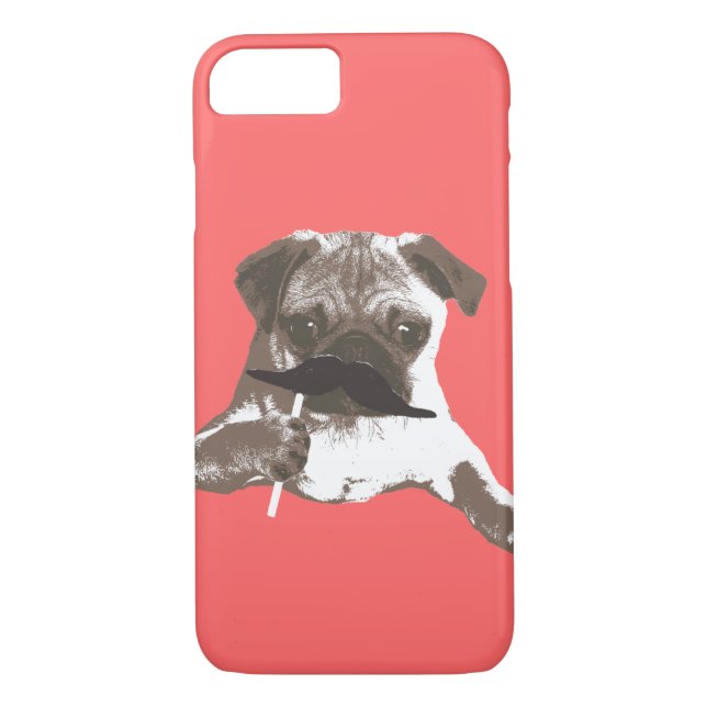 Cooler Schnurrbart-Mops iPhone 7 Fall Case-Mate iPhone Hülle (Rückseite)