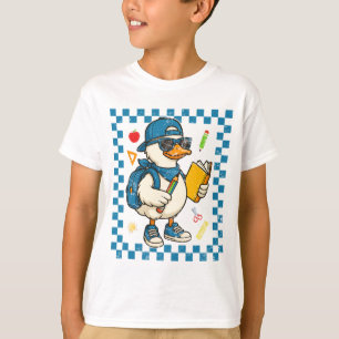 Cooler Schwan Zurück zur Schule Glücklicher erster T-Shirt