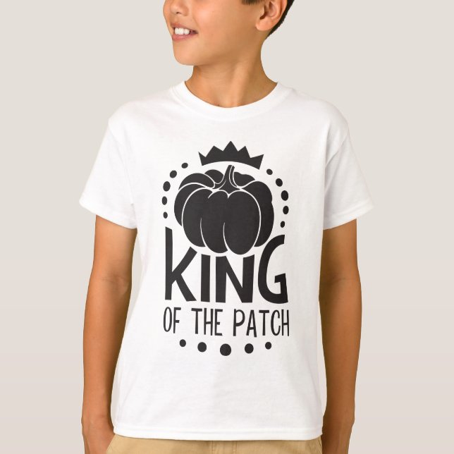 Cooler Schwarz-Weiß-King-of-the-Patch T-Shirt (Vorderseite)