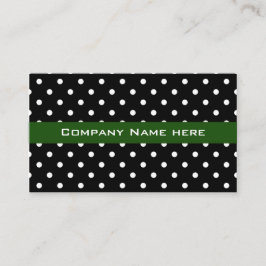 cooler schwarz-weißer Polka dots green business ca Visitenkarte