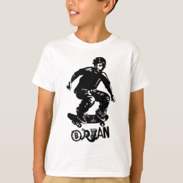 Cooler Schwarz-weißer Skateboarder-Individuelle Na T-Shirt