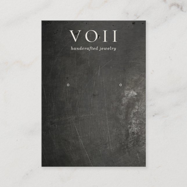 Cooler schwarzer rustikaler Ohrring-Anzeiger Visitenkarte (Vorderseite)