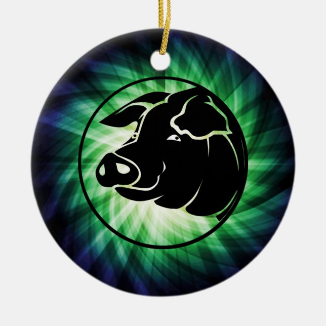 Cooler Schweinekopf Keramikornament (Vorne)