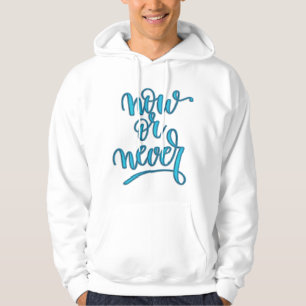 Cooler Seidenstickereffekt "jetzt oder nie" zitier Hoodie