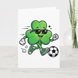 Cooler Shamrock-Fußballspieler St. Patricks Day Ir Karte