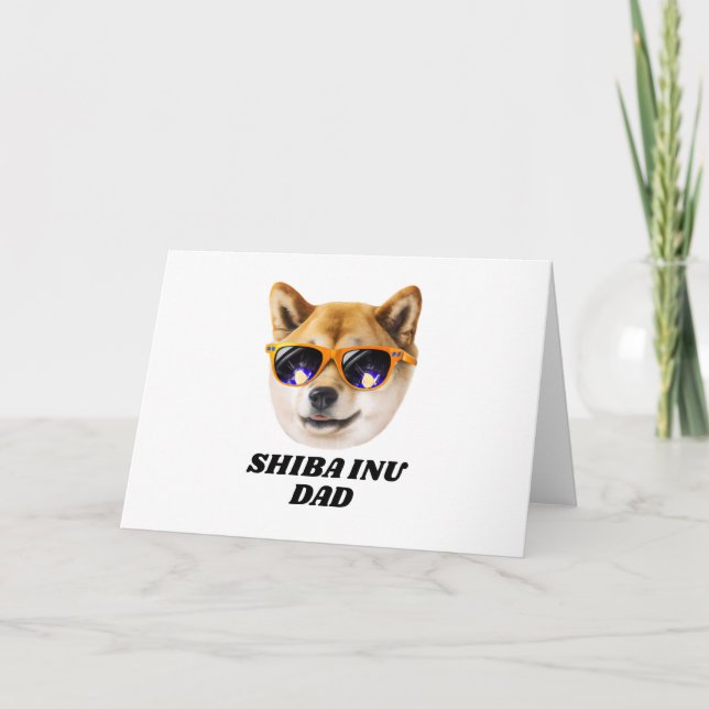 Cooler Shiba Inu Vater mit Brillen Vatertag Karte (Vorderseite)
