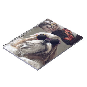 Cooler Shih Tzu Langhaar Vintage Sonnenbrille Foto Notizblock