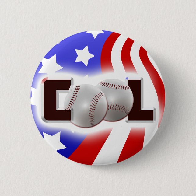 Cooler Shine USA Baseball Button (Vorderseite)