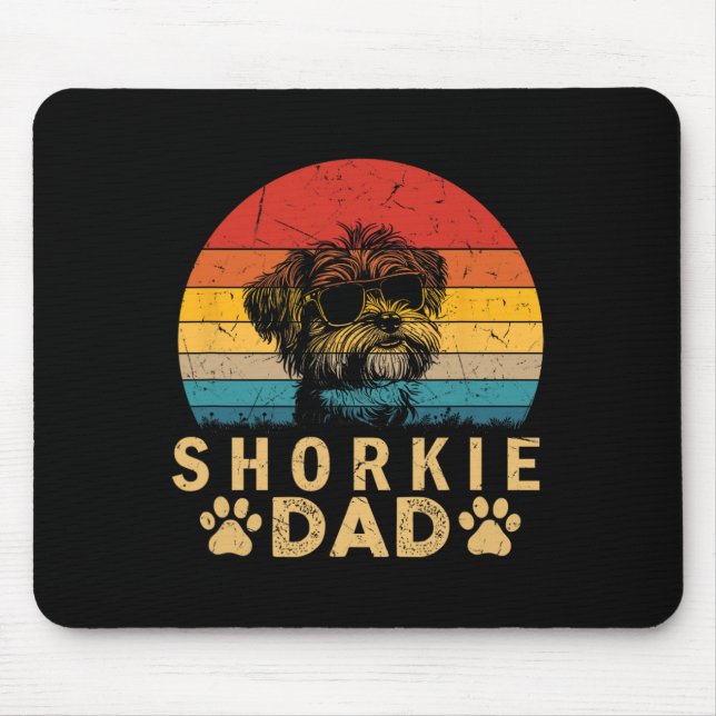 Cooler Shorkie Vater Hund liebt Paw Print Vathers  Mousepad (Vorne)