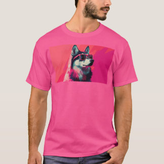 Cooler Siberian Husky-Hund mit Sonnenbrille T-Shirt