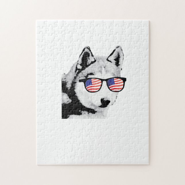 Cooler sibirischer Husky-Hund Puzzle (Vertikal)