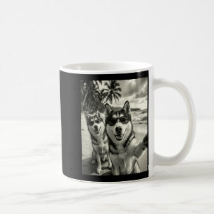 Cooler sibirischer Husky lustiger Hund Selfie Stra Kaffeetasse
